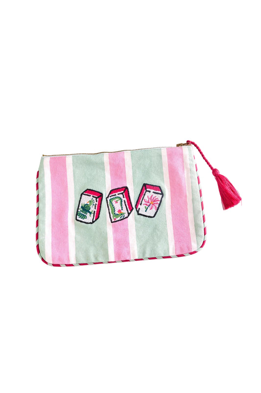 Mah Jongg Menagerie Canvas Pouch