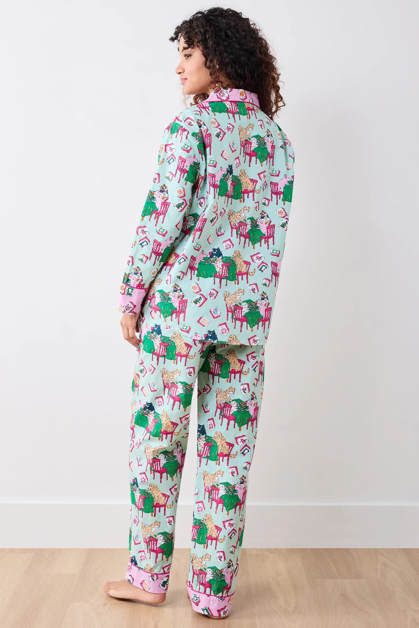 Mah Jongg Menagerie Long PJ Set