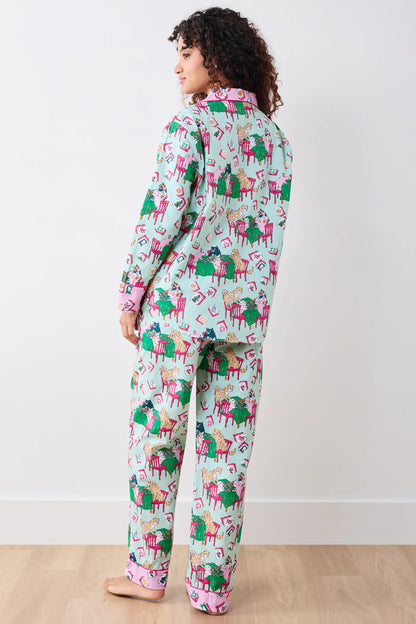 Mah Jongg Menagerie Long PJ Set