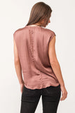 Yanis Silky V-Neck Top Marron