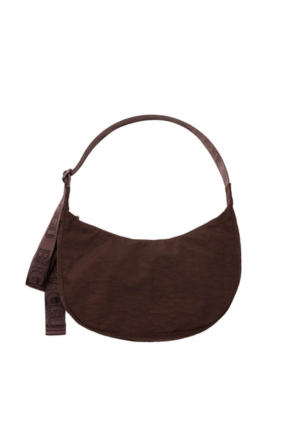 Medium Nylon Crescent Bag Coffee