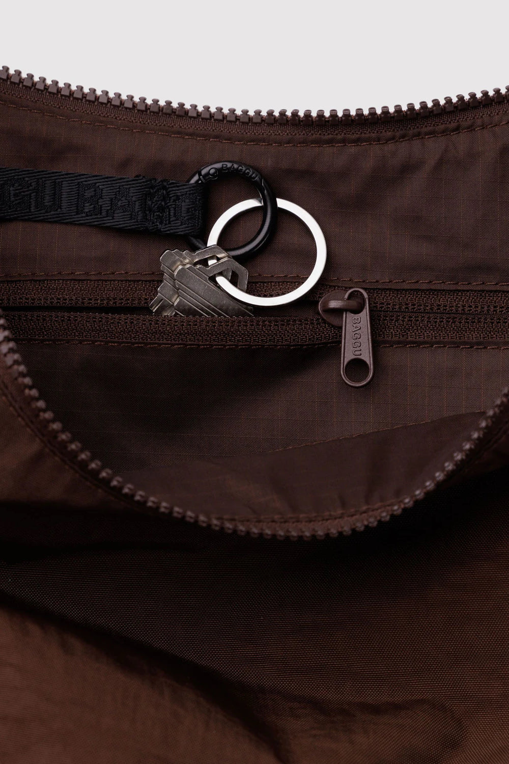 Medium Nylon Crescent Bag Coffee