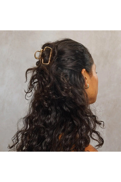 Gold Medium Metal Puffy Claw Clip