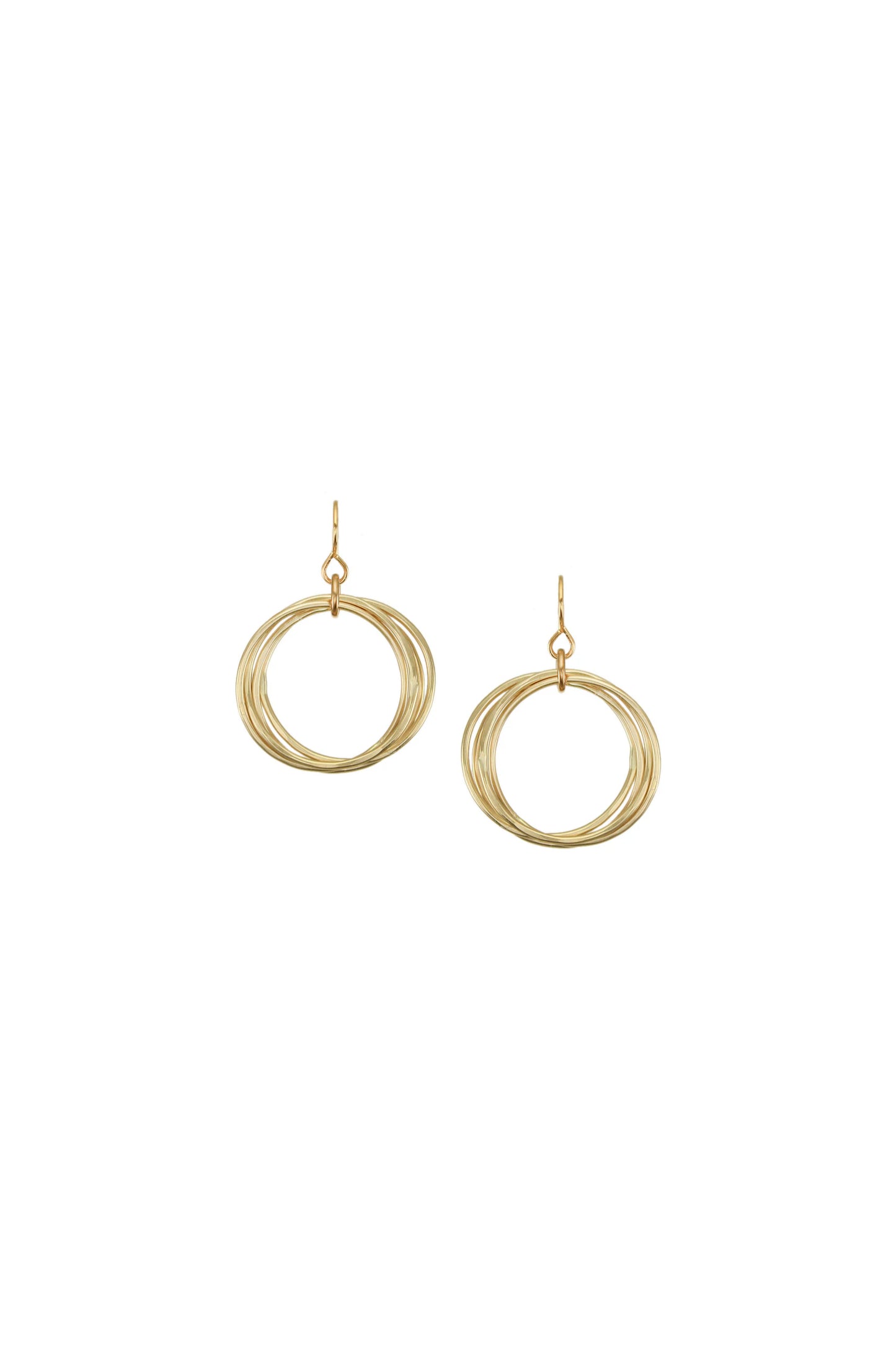 Medium Ring Bunch Earrings Brass
