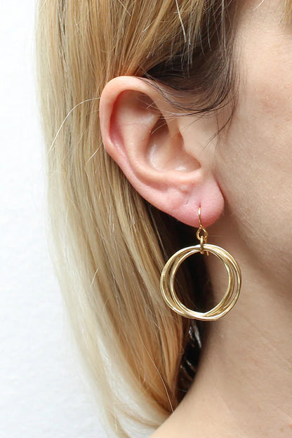Medium Ring Bunch Earrings Brass