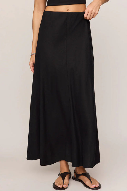 Meryl Linen Blend Midi Skirt