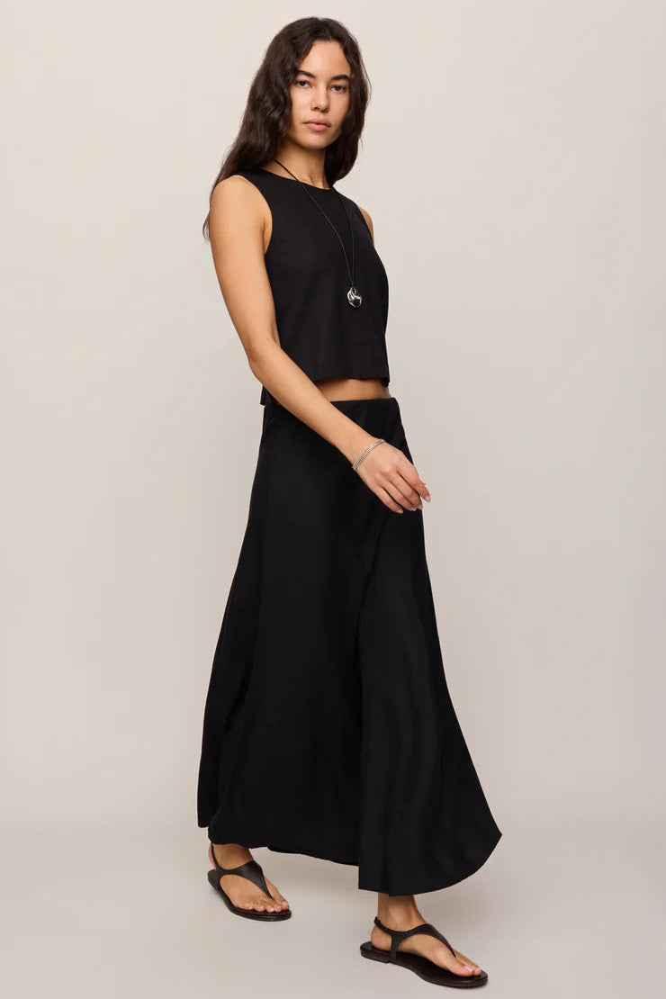 Meryl Linen Blend Midi Skirt