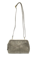 Woven Wrist Strap Crossbody Metallic Dark Chrome