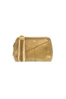 Woven Wrist Strap Crossbody Metallic Gold