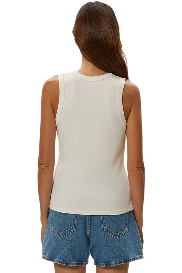 Brynn Scoop Neck Tank White