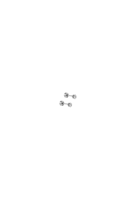 Micro Helen Screwback Studs Silver