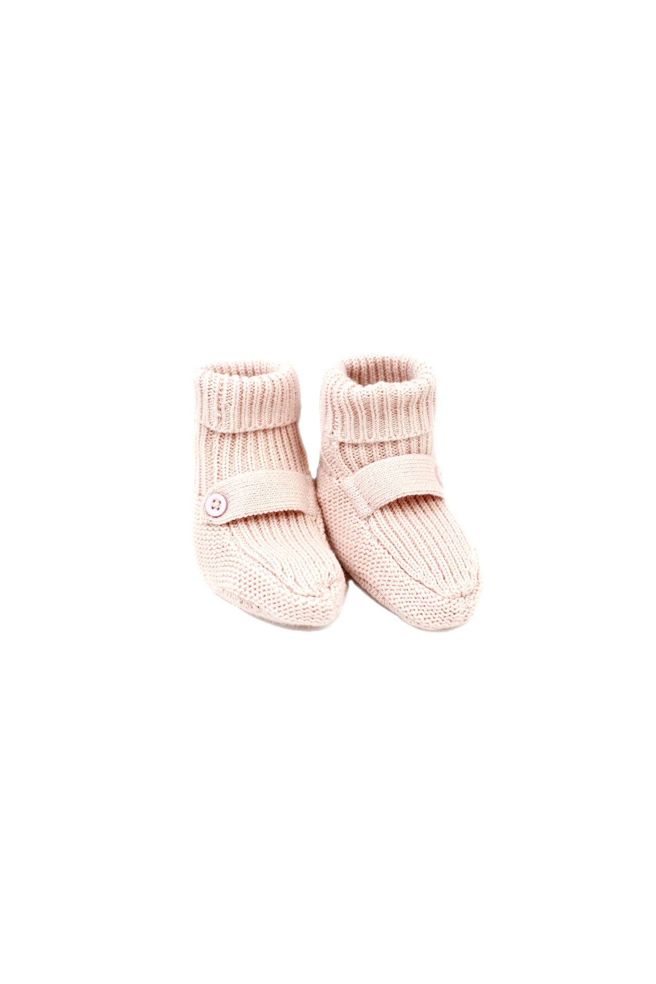 Milan Organic Knit Baby Booties Blush