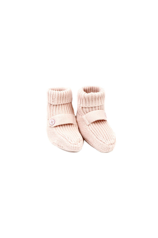 Milan Organic Knit Baby Booties Blush