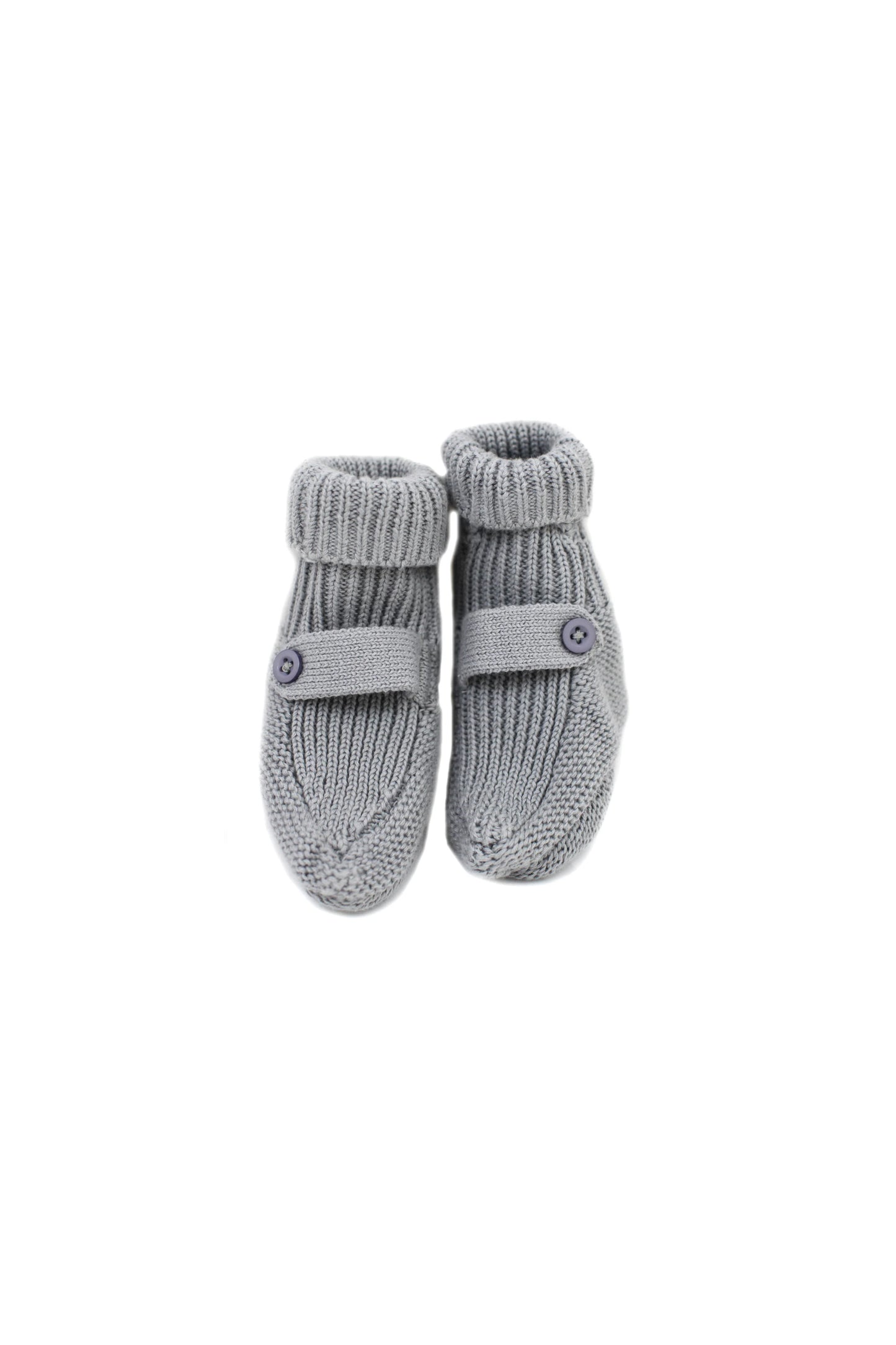 Milan Organic Knit Baby Booties Heather Grey
