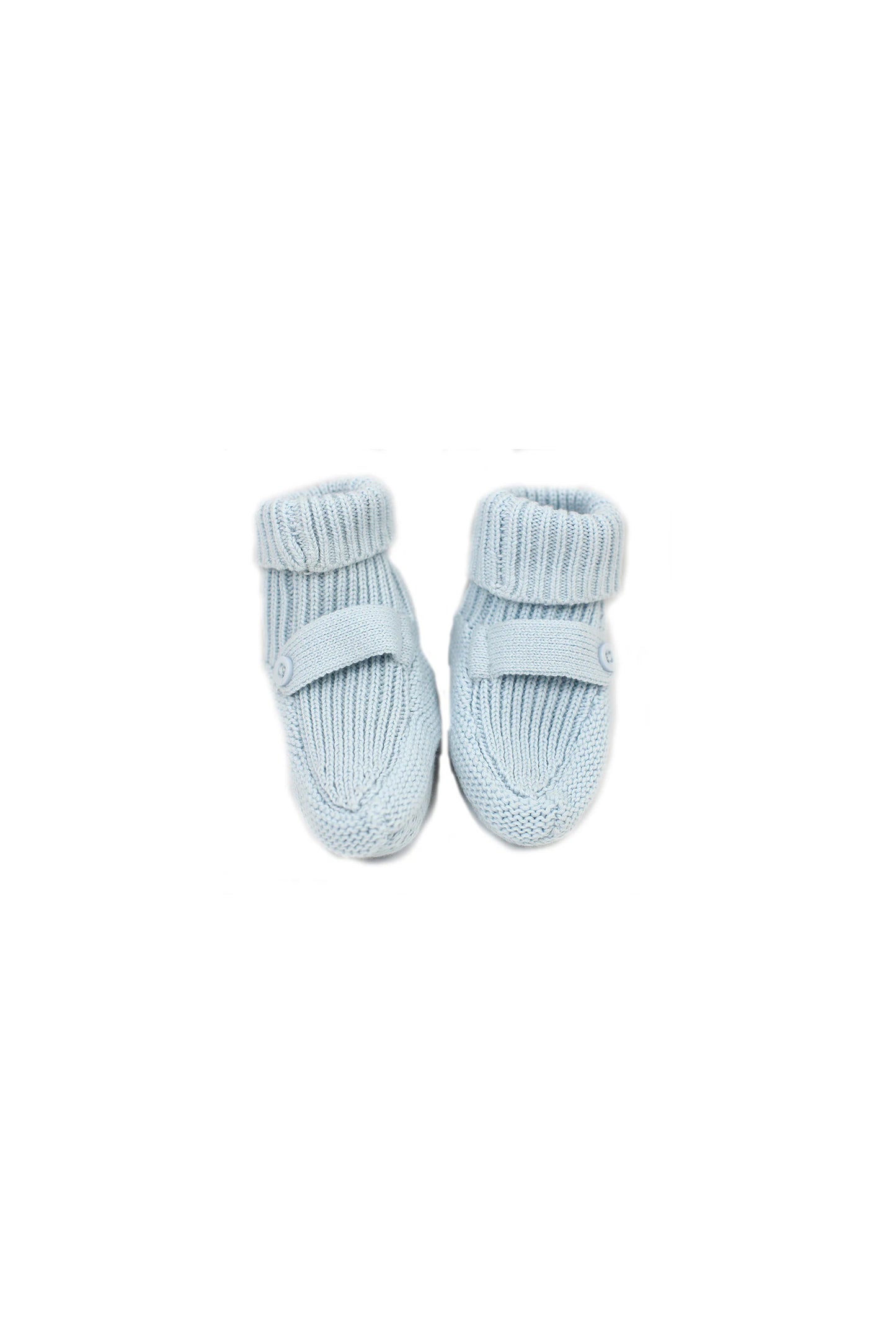 Milan Organic Knit Baby Booties Sky Blue