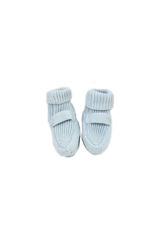 Milan Organic Knit Baby Booties Sky Blue