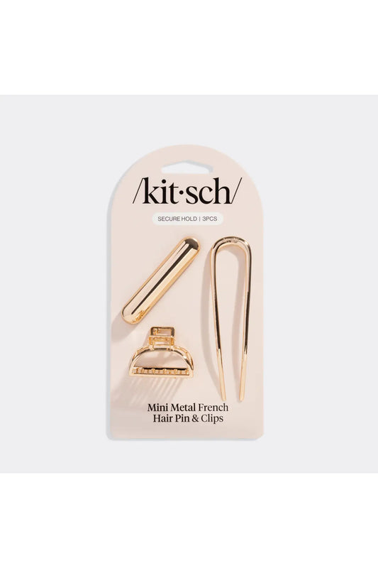Mini Metal Pin & Clips Set Gold