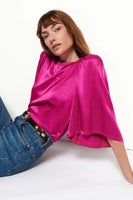 Miss Magenta Donna Bell Sleeve Blouse
