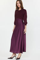Mixed Media Sweater Dress Boysenberry