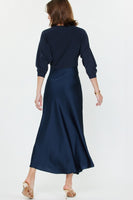 Mixed Media Sweater Dress Navy