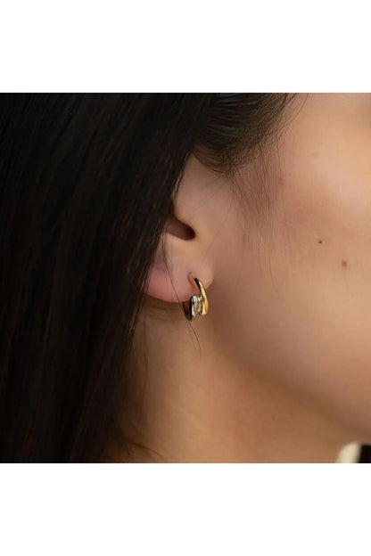 Mixed Metal Gota Hoop Earrings