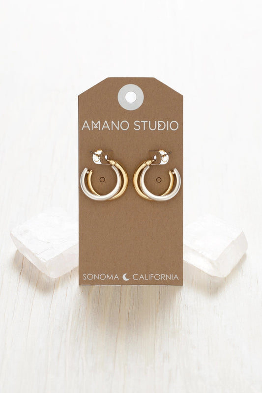 Mixed Metal Hoops