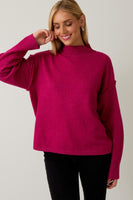 Mock Neck Sweater Berry