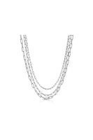 Monaco Paperclip Trio Necklace in Silver