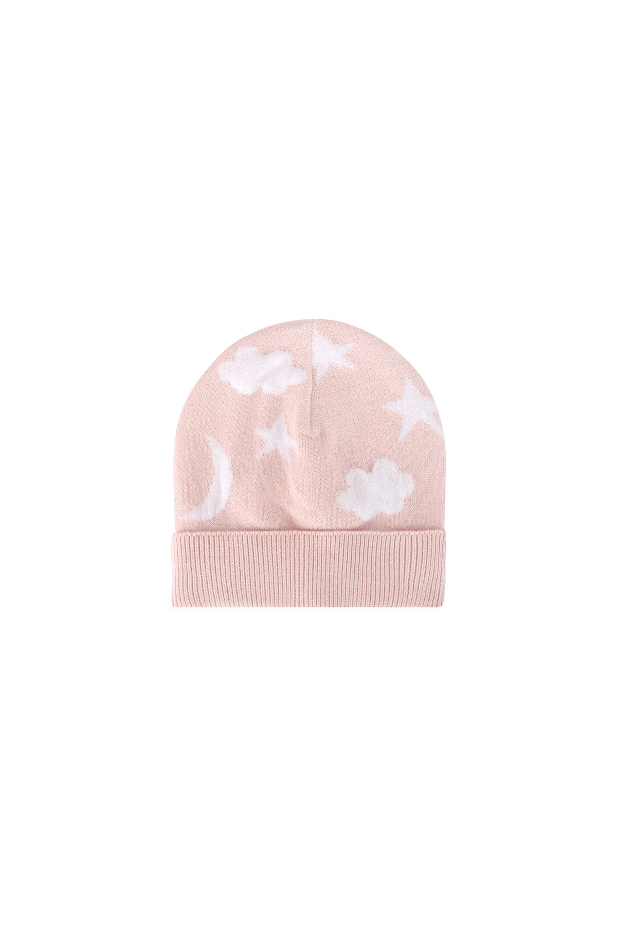 Moon & Stars Baby Beanie Baby Pink