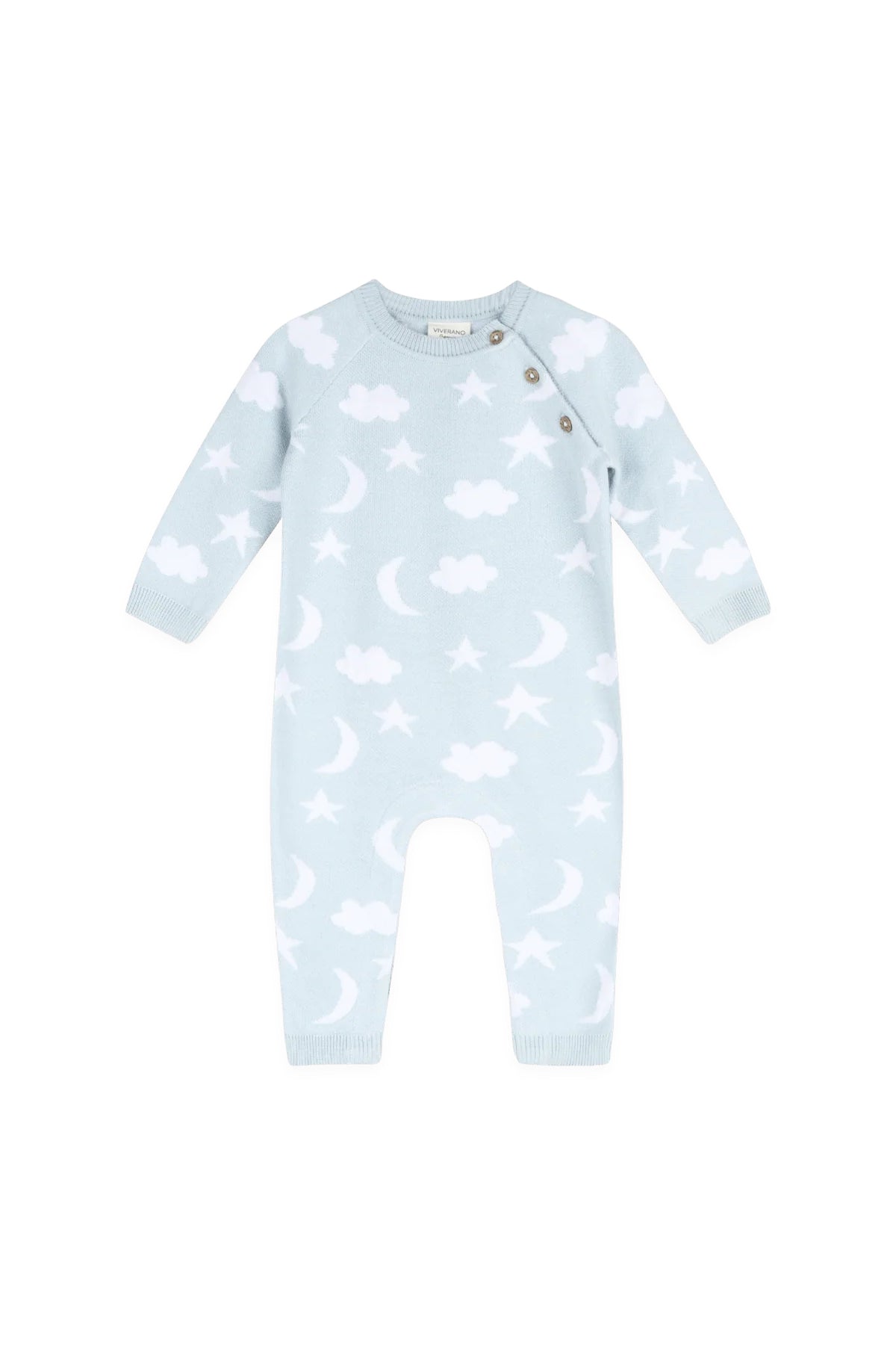 Moon & Stars Baby Coverall Baby Blue