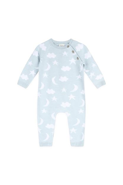 Moon & Stars Baby Coverall Baby Blue