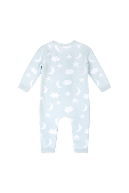 Moon & Stars Baby Coverall Baby Blue
