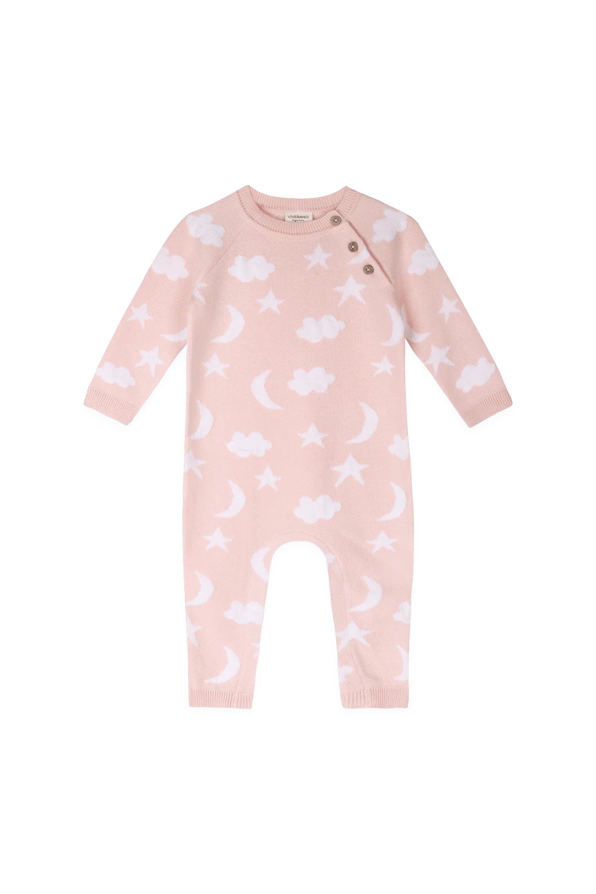 Moon & Stars Baby Coverall Baby Pink