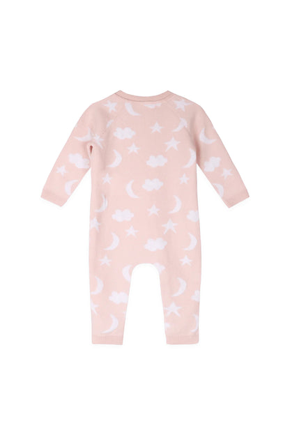 Moon & Stars Baby Coverall Baby Pink