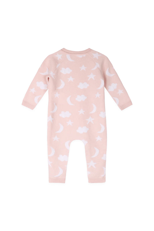 Moon & Stars Baby Coverall Baby Pink