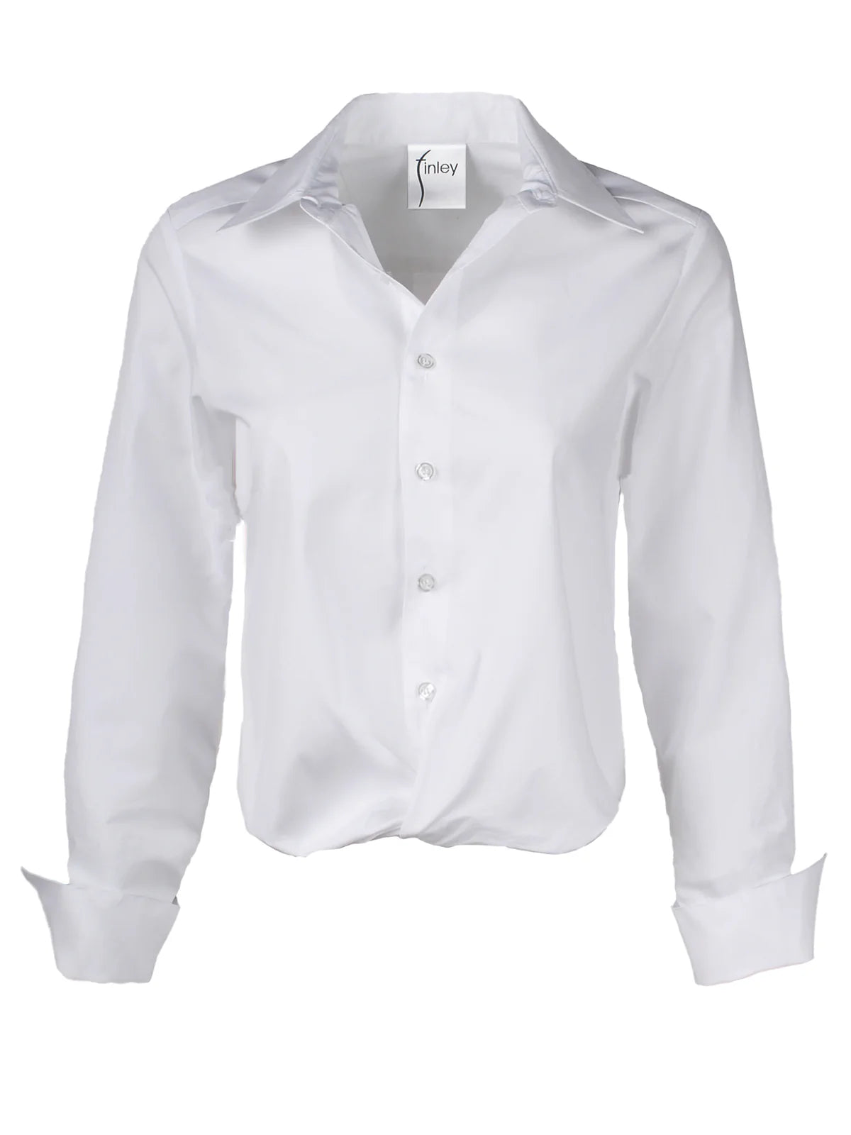 Moxie Front Twist Hem White Shirt