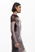 Mr. Christian Lacroix Mesh Midi Dress