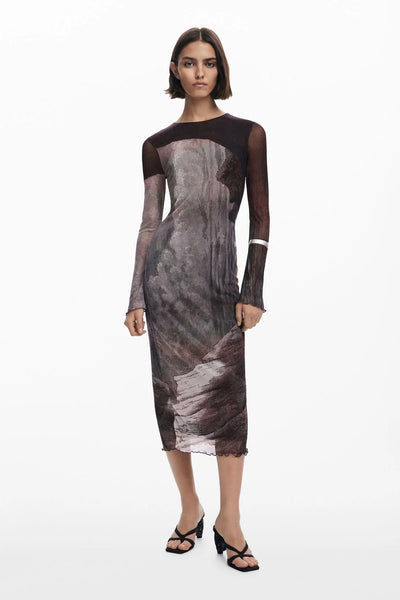 Mr. Christian Lacroix Mesh Midi Dress