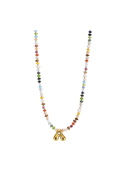 Multicolor Bubble Letter Necklace