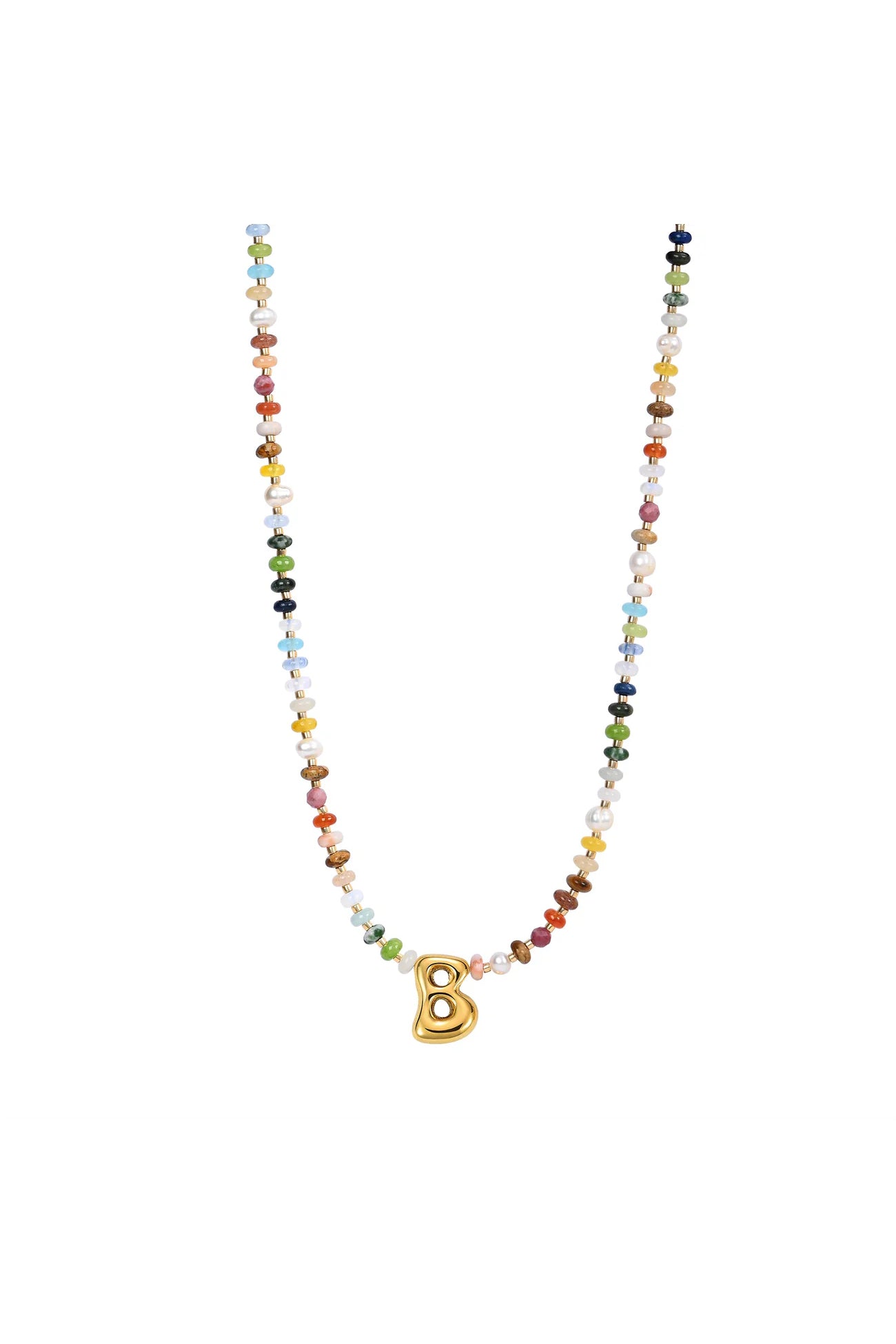 Multicolor Bubble Letter Necklace