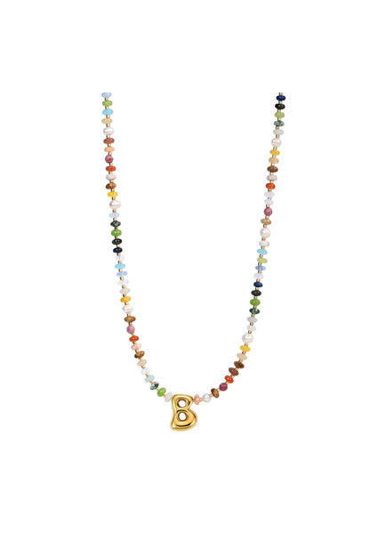 Multicolor Bubble Letter Necklace