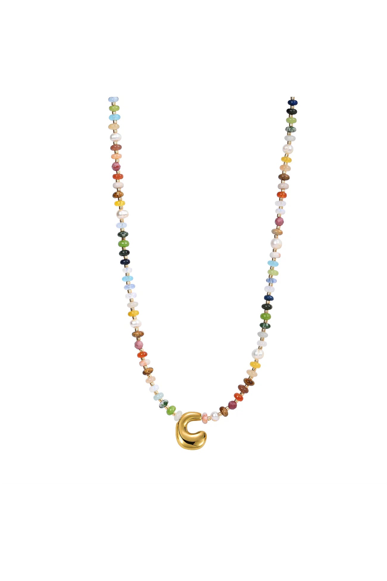 Multicolor Bubble Letter Necklace