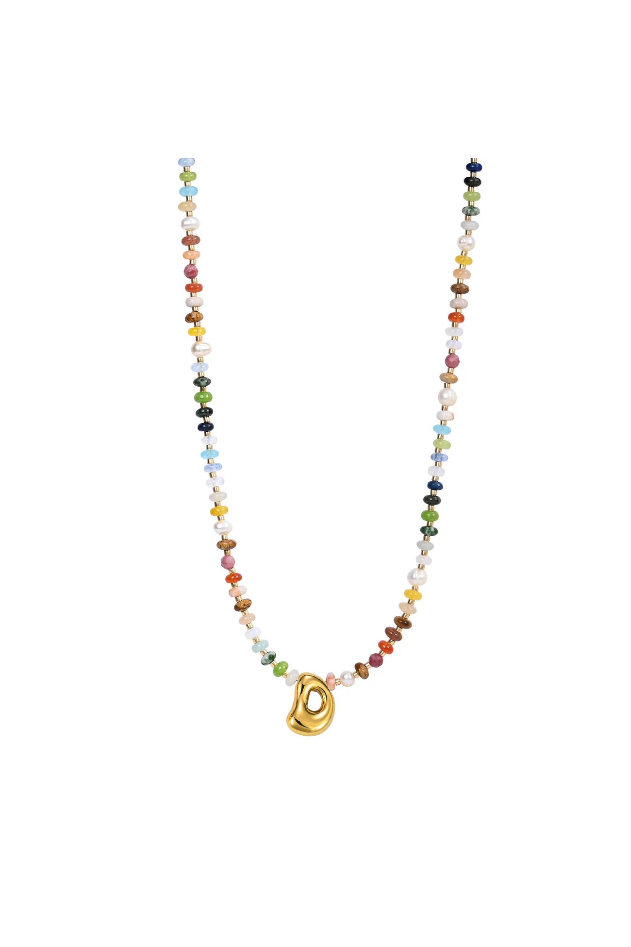 Multicolor Bubble Letter Necklace