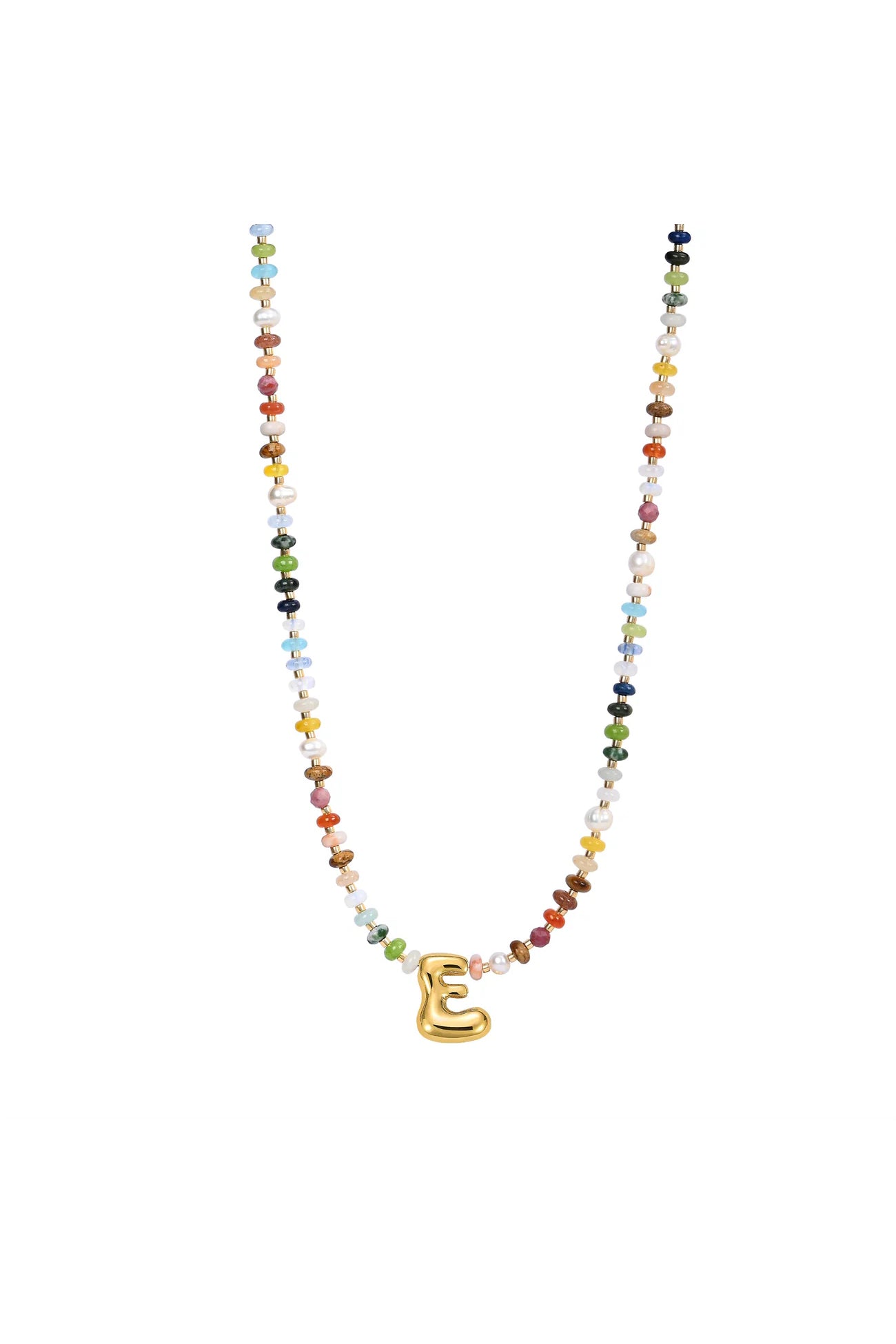 Multicolor Bubble Letter Necklace