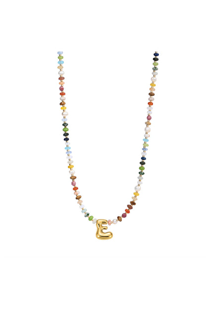 Multicolor Bubble Letter Necklace