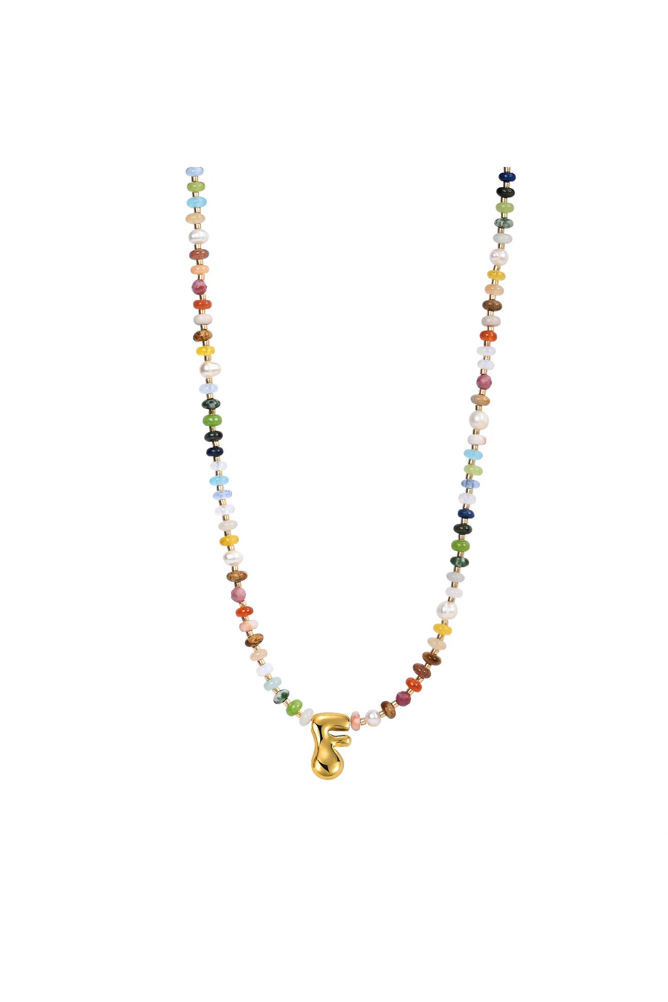 Multicolor Bubble Letter Necklace