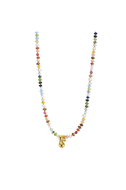 Multicolor Bubble Letter Necklace