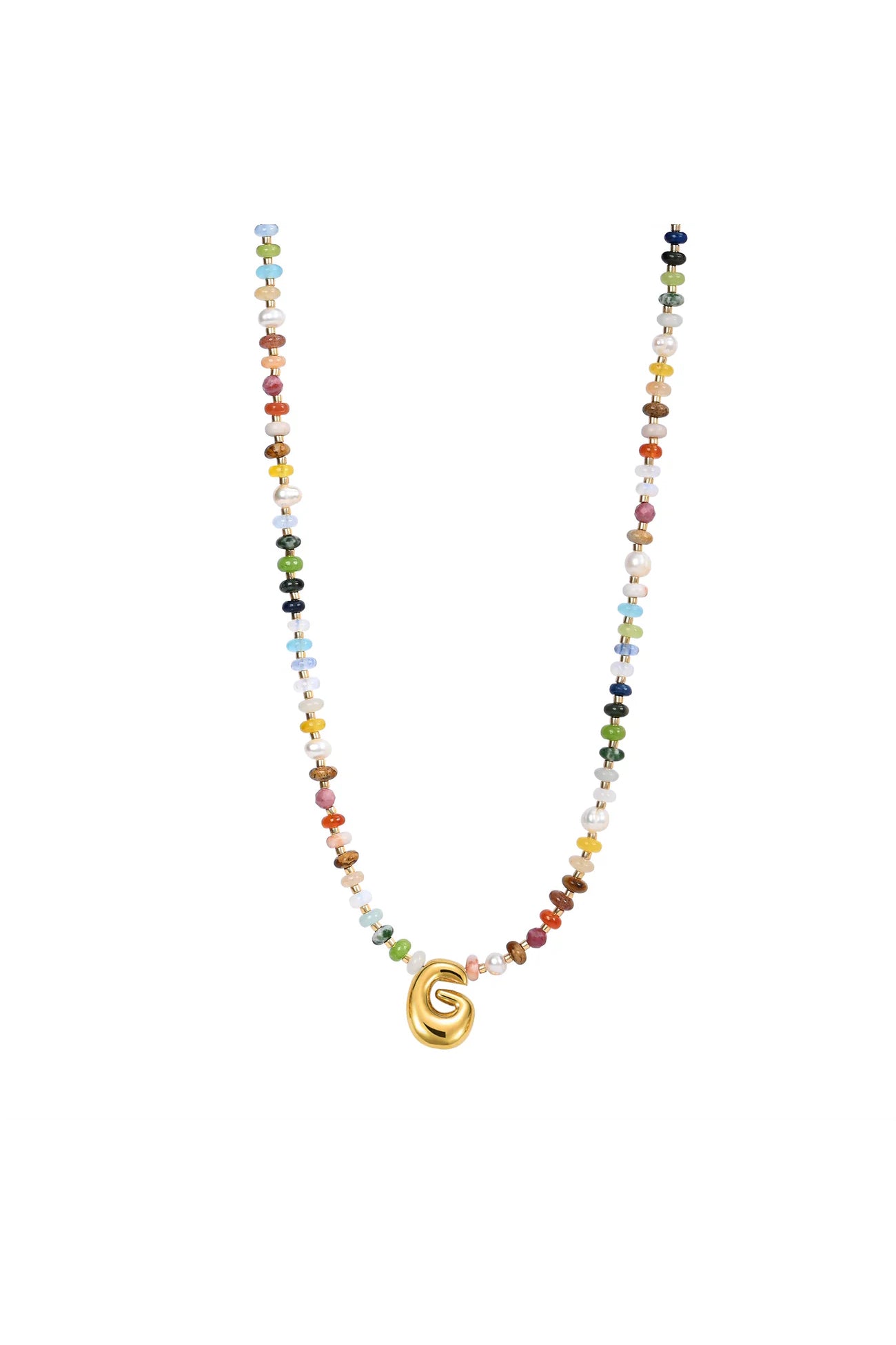 Multicolor Bubble Letter Necklace