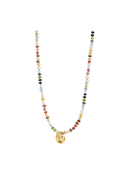 Multicolor Bubble Letter Necklace