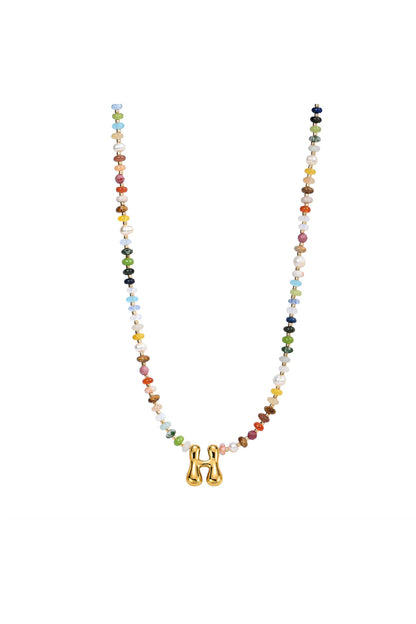 Multicolor Bubble Letter Necklace